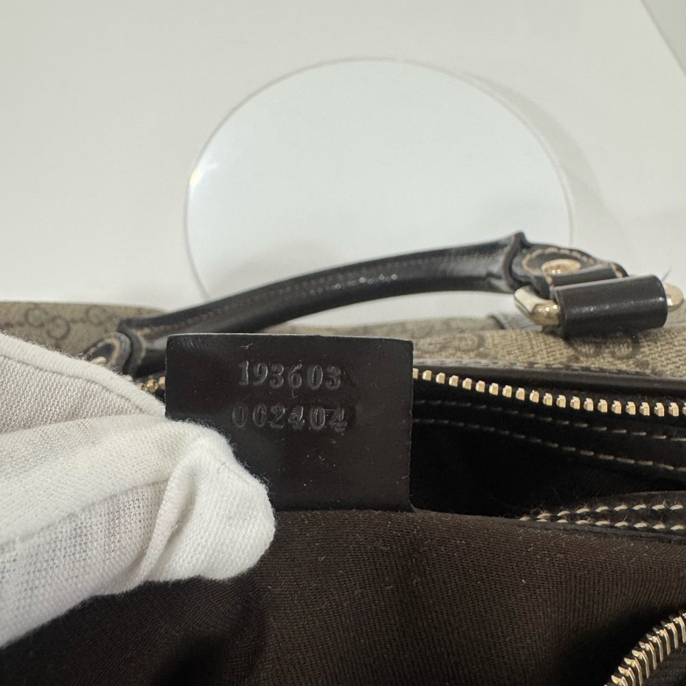 Gucci Brown GG Supreme Canvas Boston Bag with Dark Brown Leather Trim - Picture 9 of 9